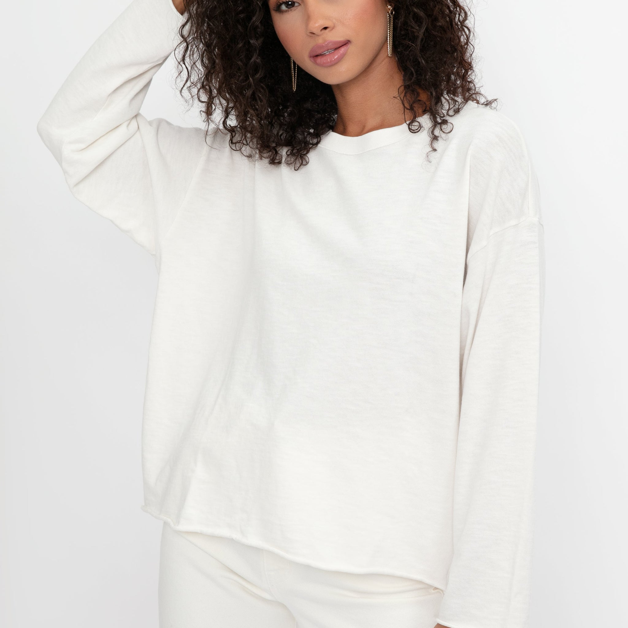 NSF Long Sleeve Loffler Tee in Soft White
