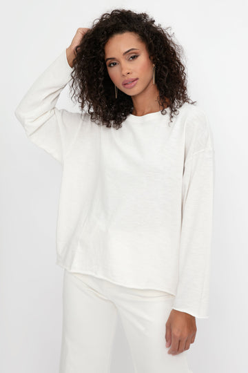 NSF Long Sleeve Loffler Tee in Soft White