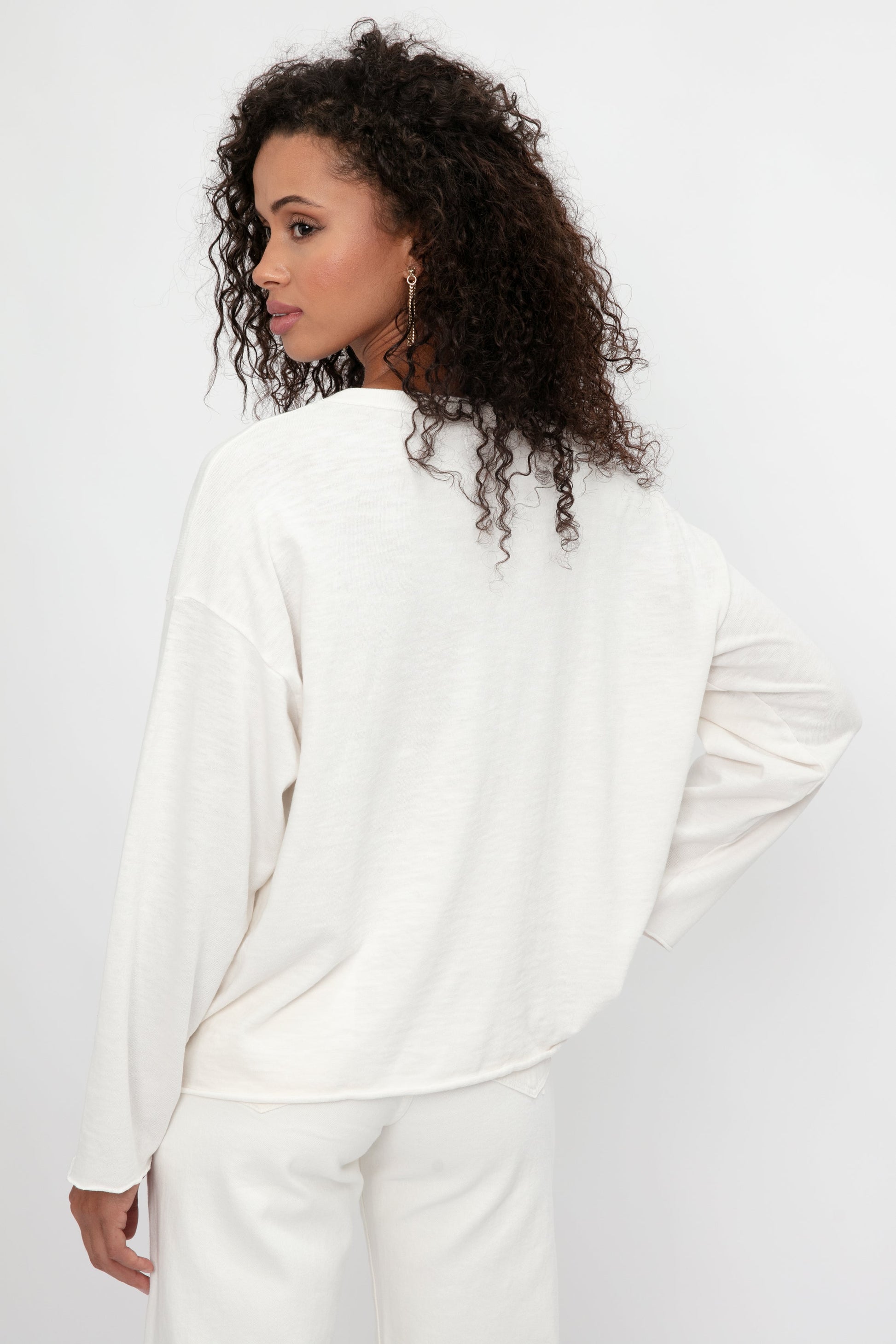 NSF Long Sleeve Loffler Tee in Soft White