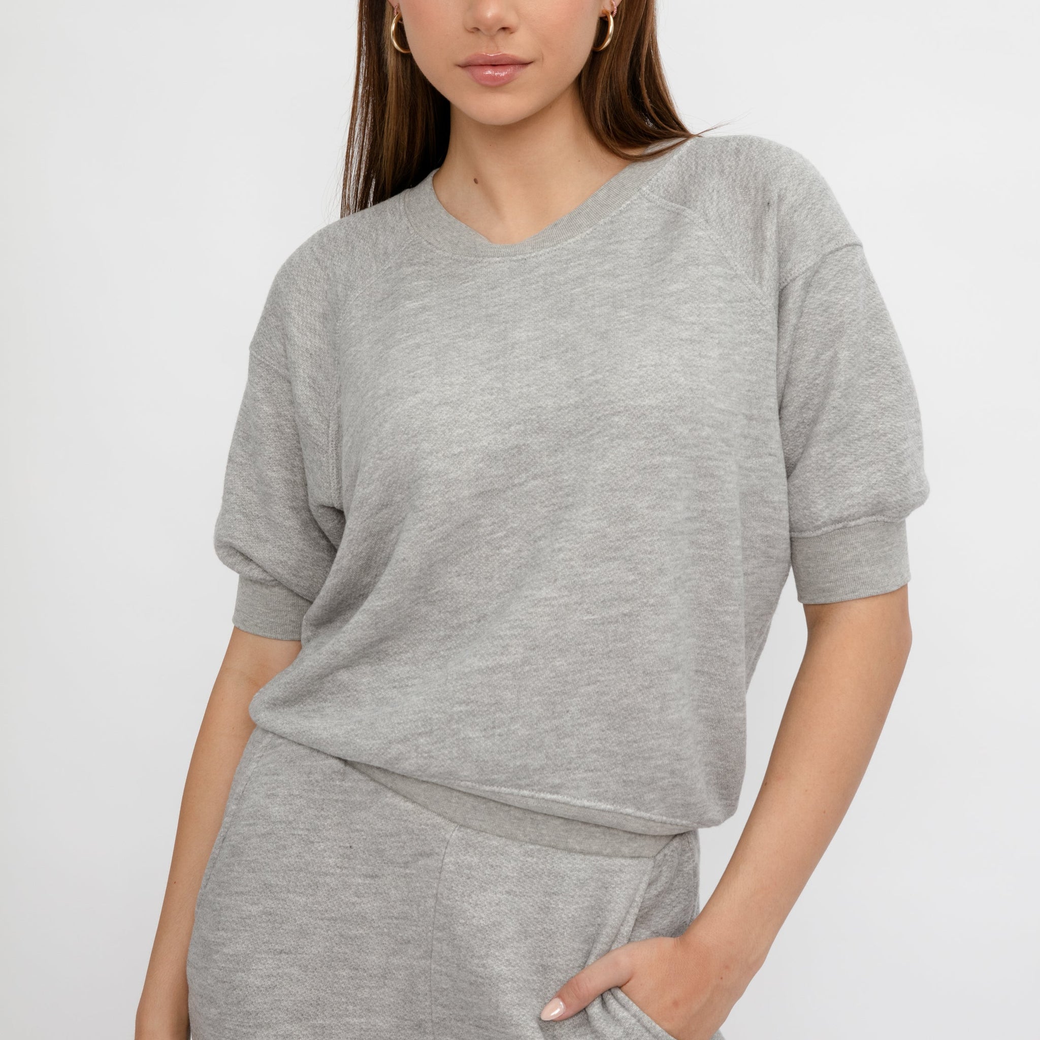 NSF Minnie Short Sleeve Pullover in Heather Grey