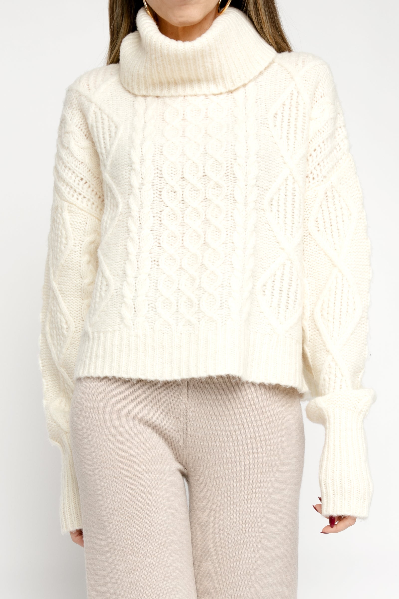 NSF Rosae Turtleneck Pullover in Ivory