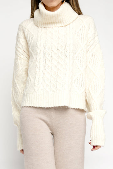NSF Rosae Turtleneck Pullover in Ivory