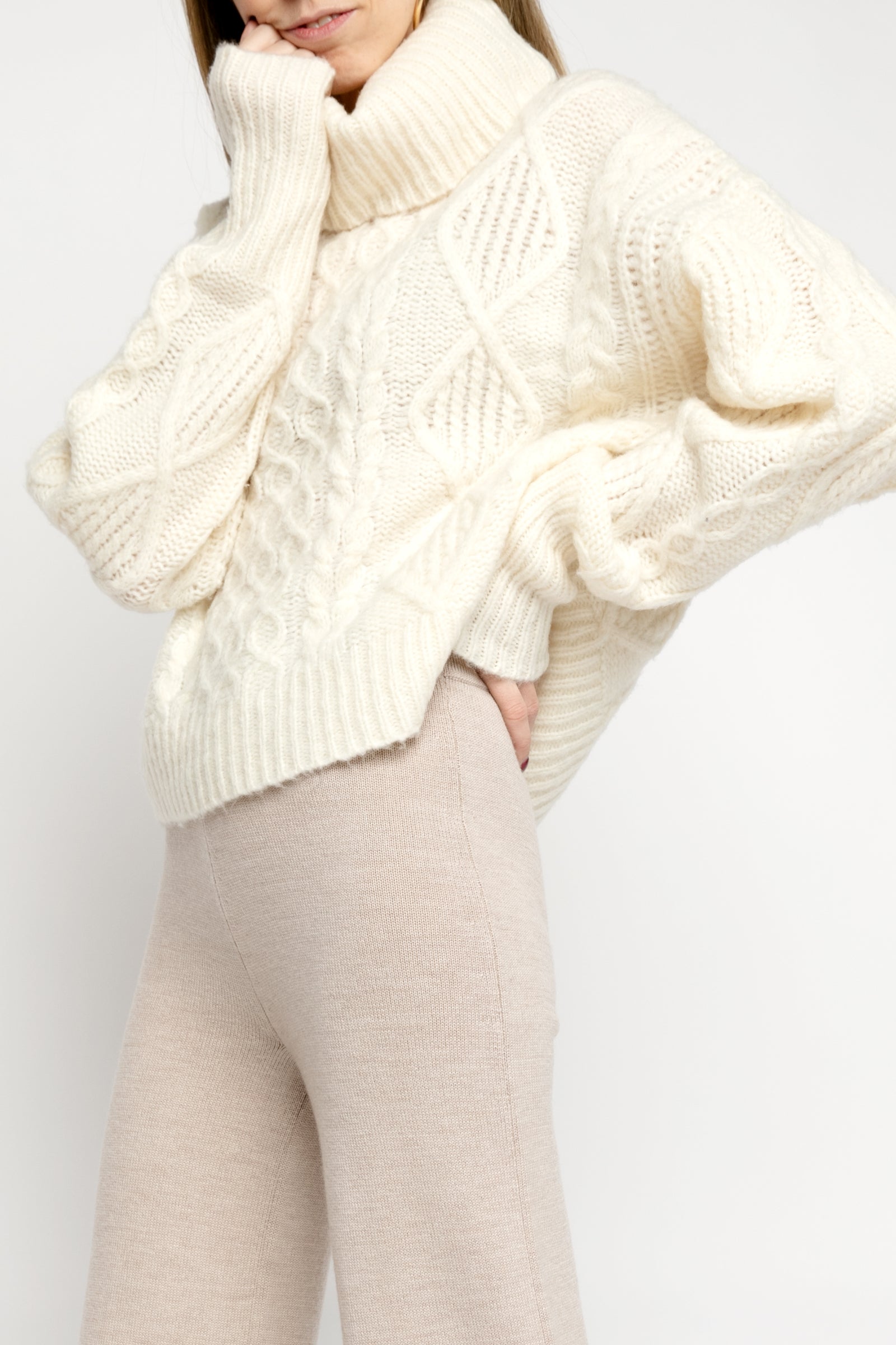 NSF Rosae Turtleneck Pullover in Ivory