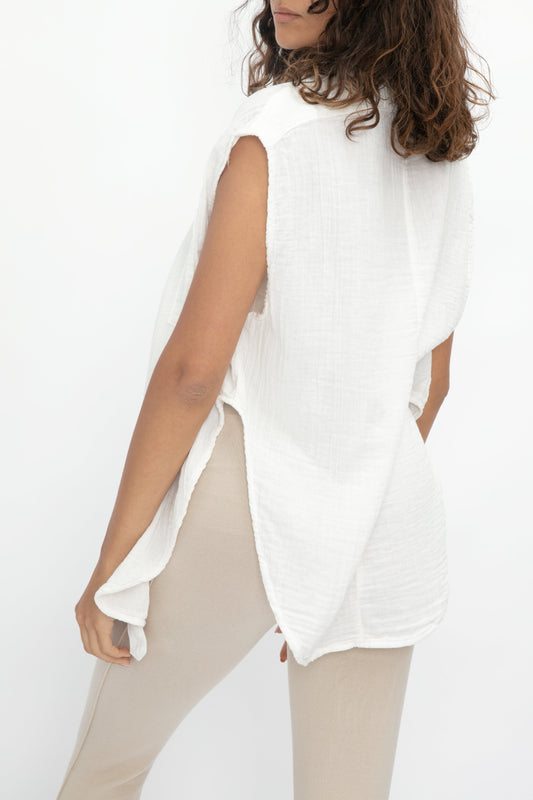 NSF Ruby Button Down Shirt in White