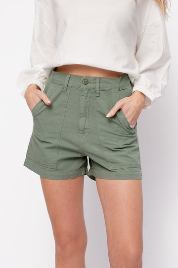 NSF Sabine High Waisted Short in Sulpher Stone