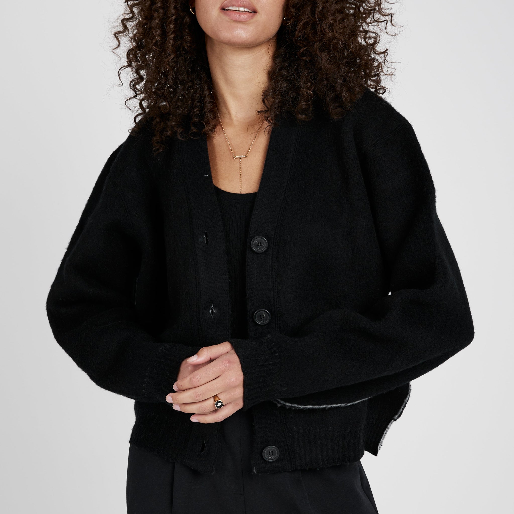 N°21 Oversized Knitted Cardigan in Black