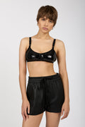 N°21 Sequined Bralette Top in Black
