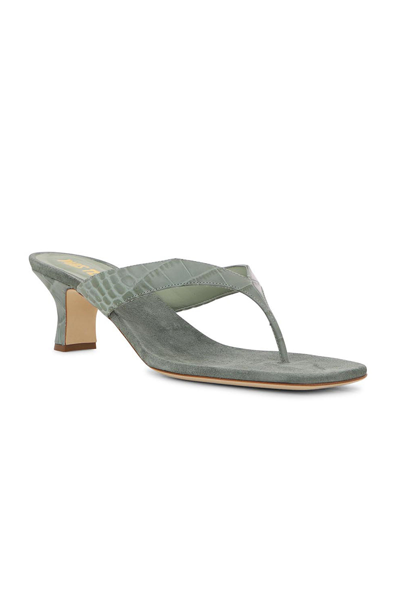PARIS TEXAS Portofino Thong Mule in Agave Militaire