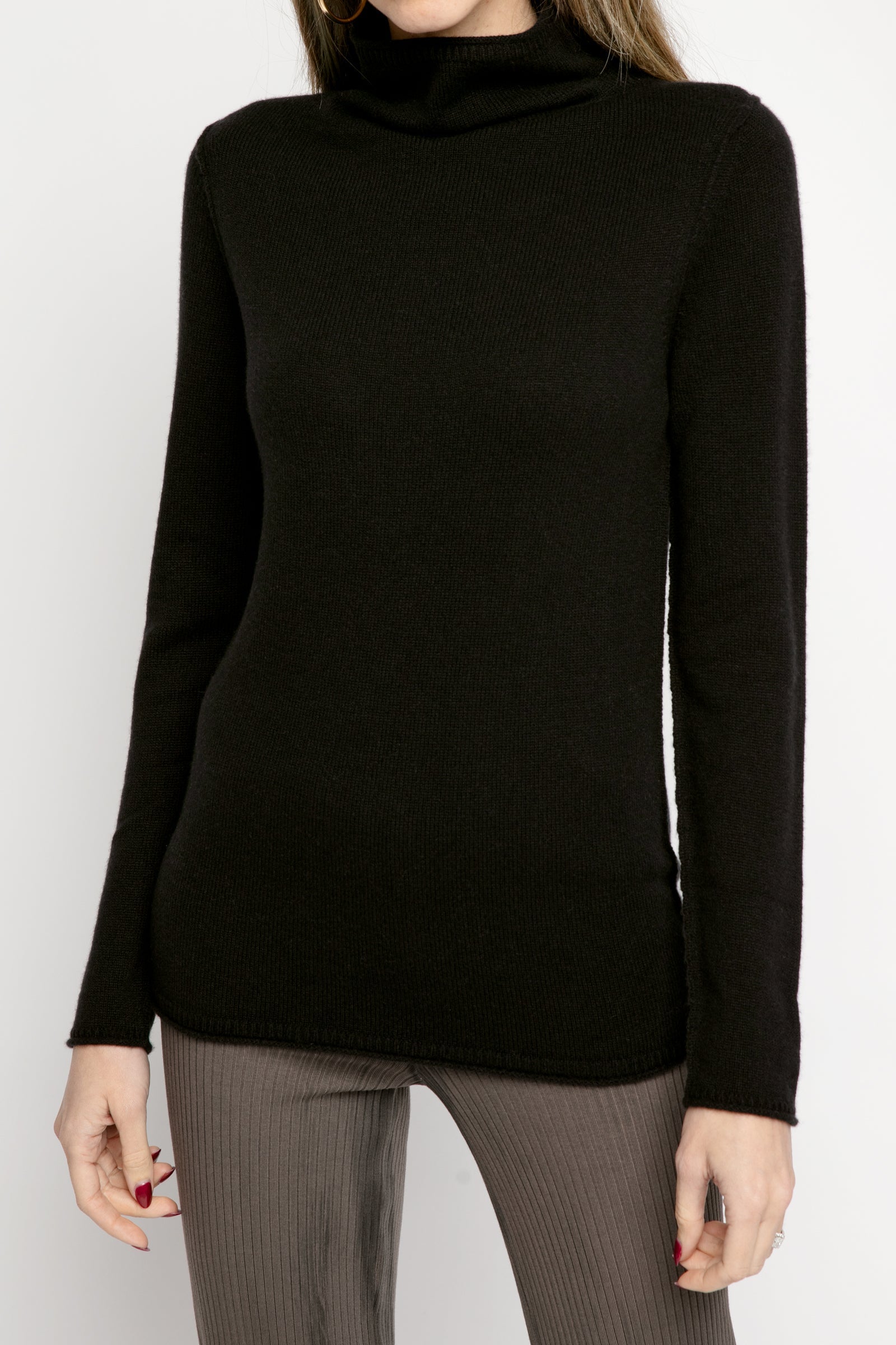 PAYCHI GUH Cozy Luxe Funnel Sweater in Black