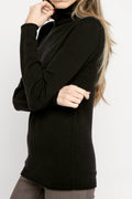PAYCHI GUH Cozy Luxe Funnel Sweater in Black