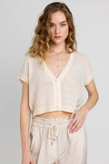 PESERICO Alpaca Knit Top in Ancient White