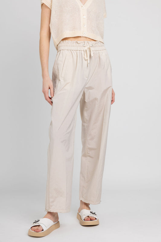 PESERICO Cotton Poplin Pant in Sesame Beige