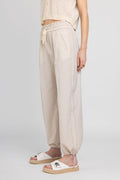 PESERICO Cotton Poplin Pant in Sesame Beige