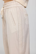 PESERICO Cotton Poplin Pant in Sesame Beige