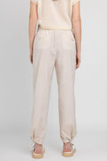 PESERICO Cotton Poplin Pant in Sesame Beige