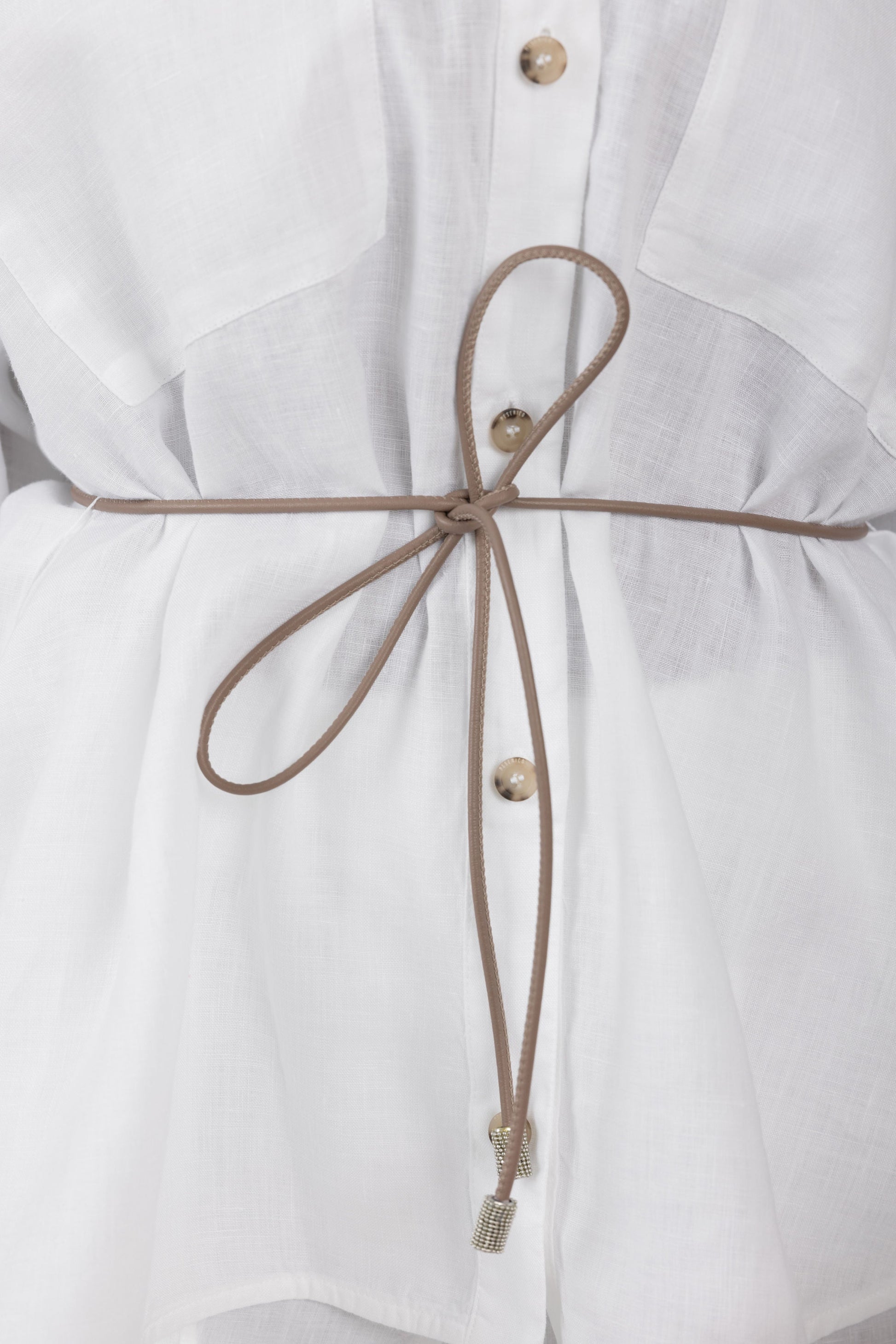 PESERICO Linen Shirt in Optical White