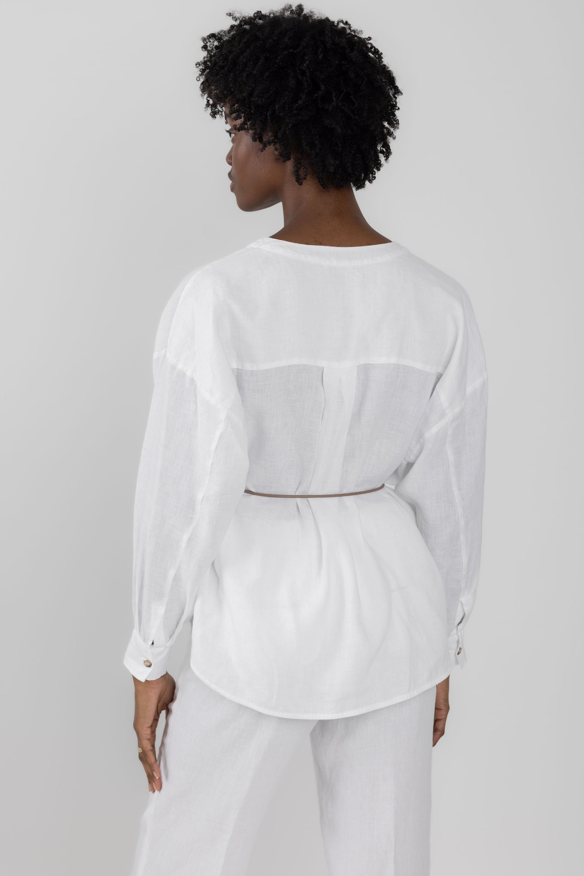 PESERICO Linen Shirt in Optical White