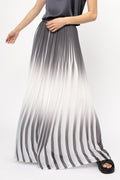 PESERICO Maxi Plissé Skirt in White and Shadow Blue