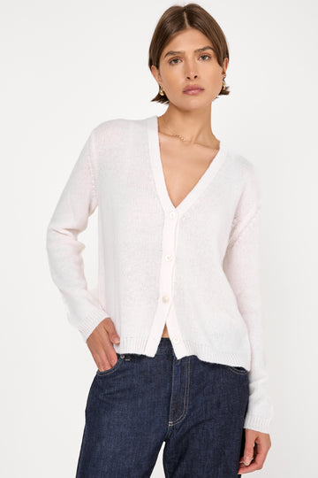 All Year Cashmere Cardigan in White