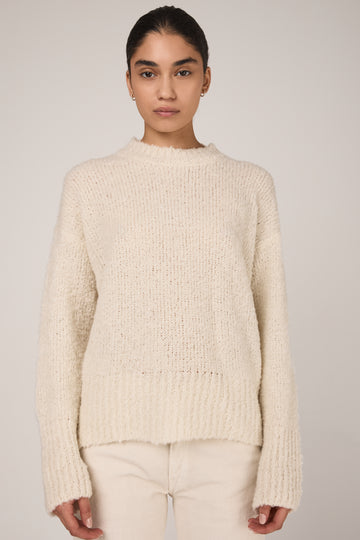 Cashmere Baby Alpaca Silk Pullover in White