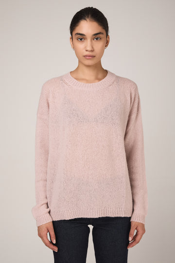 Cashmere Silk Oversized Pullover in Rose