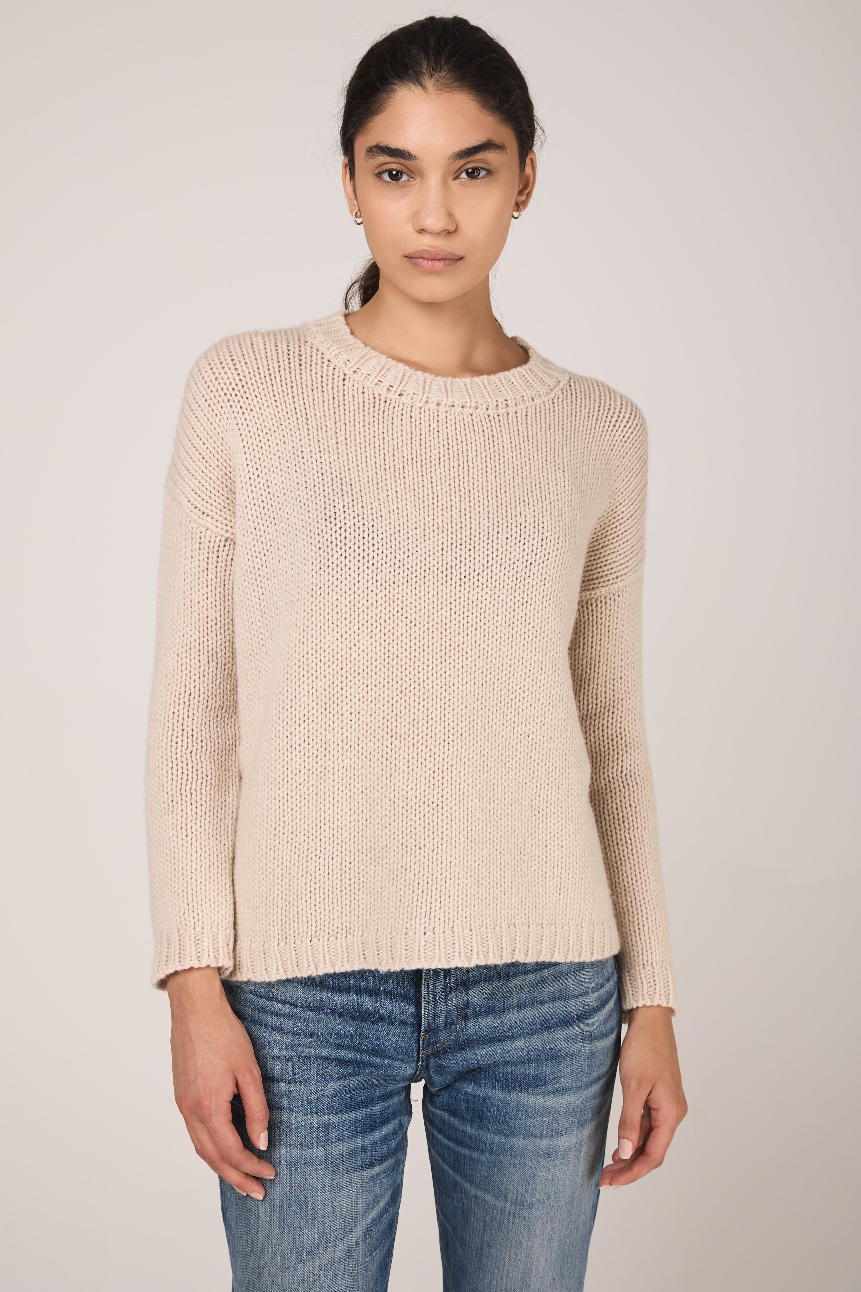 Cashmere Volume Pullover in Latte