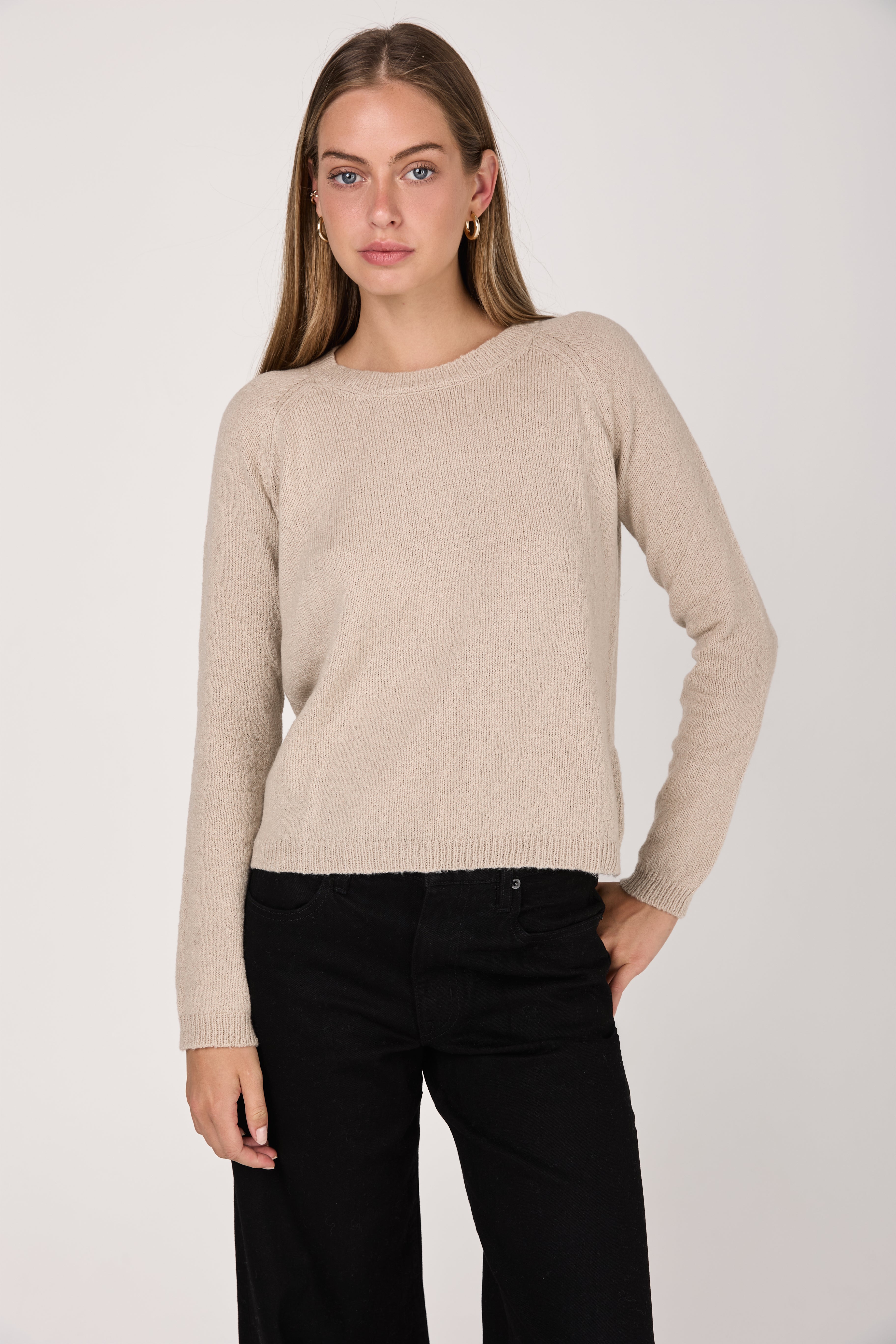 Cotton Silk Cashmere Pullover in Champ