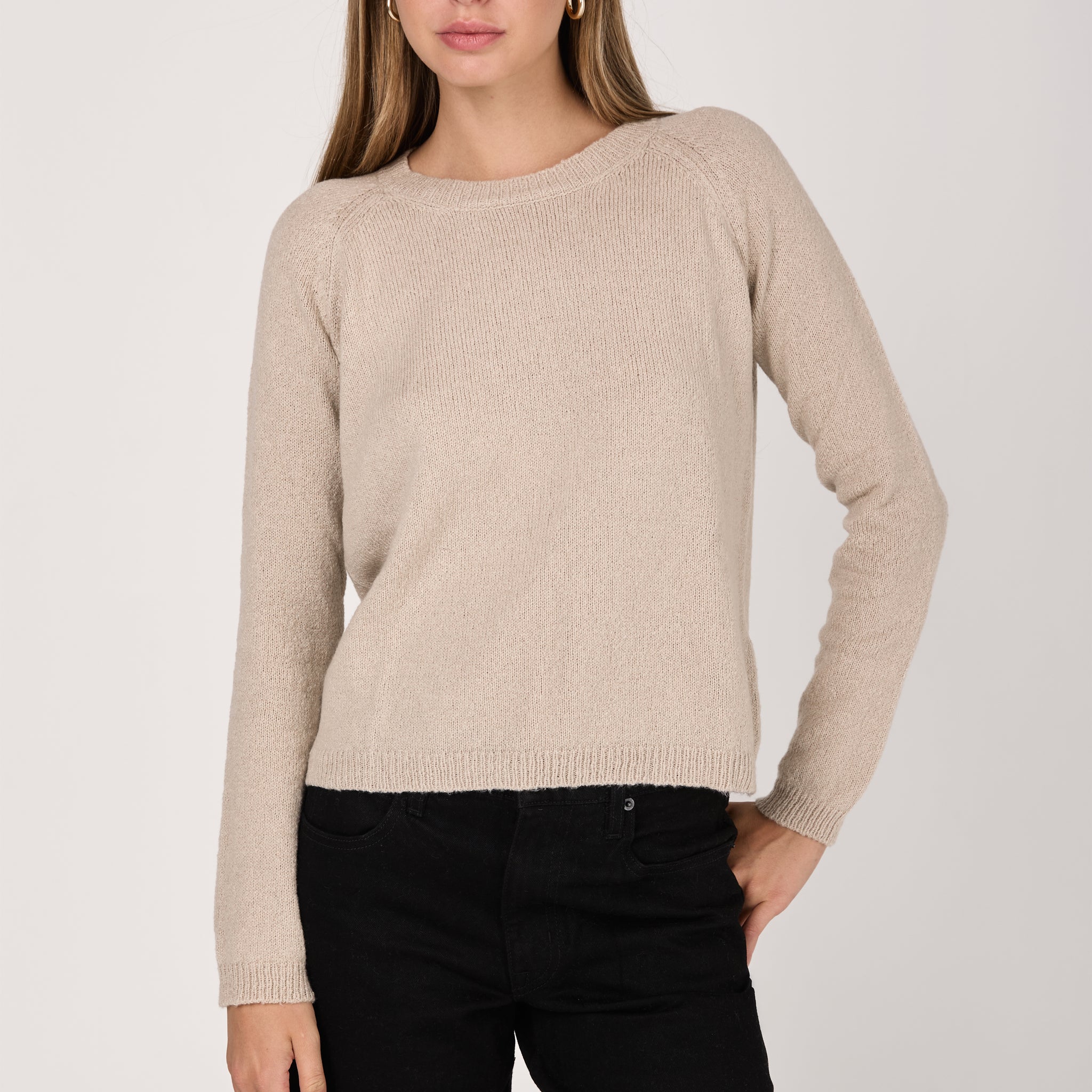 Cotton Silk Cashmere Pullover in Champ
