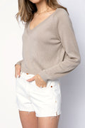 PRIVATE 0204 Cotton Silk Cashmere Sweater in Wheat