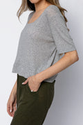 PRIVATE 0204 Cotton Crop Tee in Heather Grey