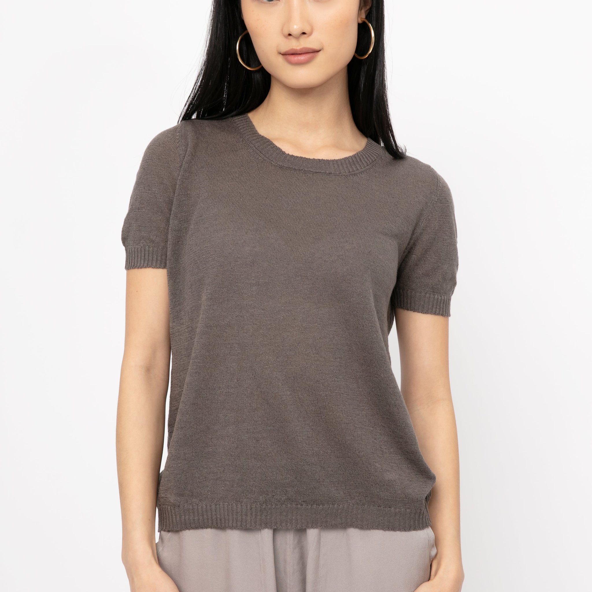PRIVATE 0204 Cotton Linen Top in Old Café