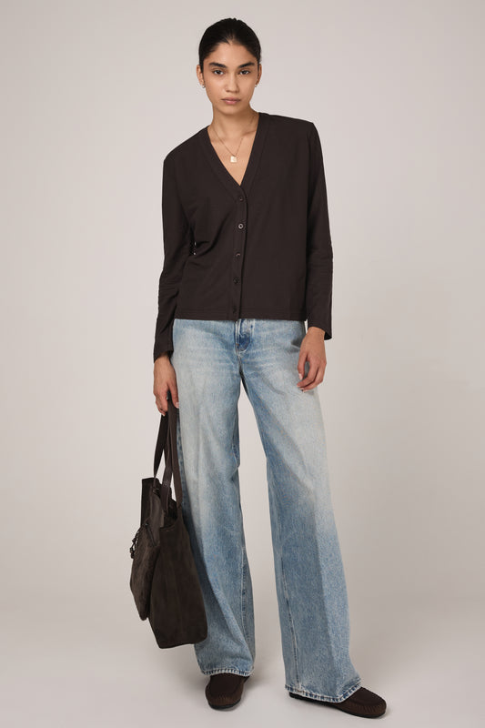 PRIVATE 0204 Mini Cotton Crepe Cardigan in Koff