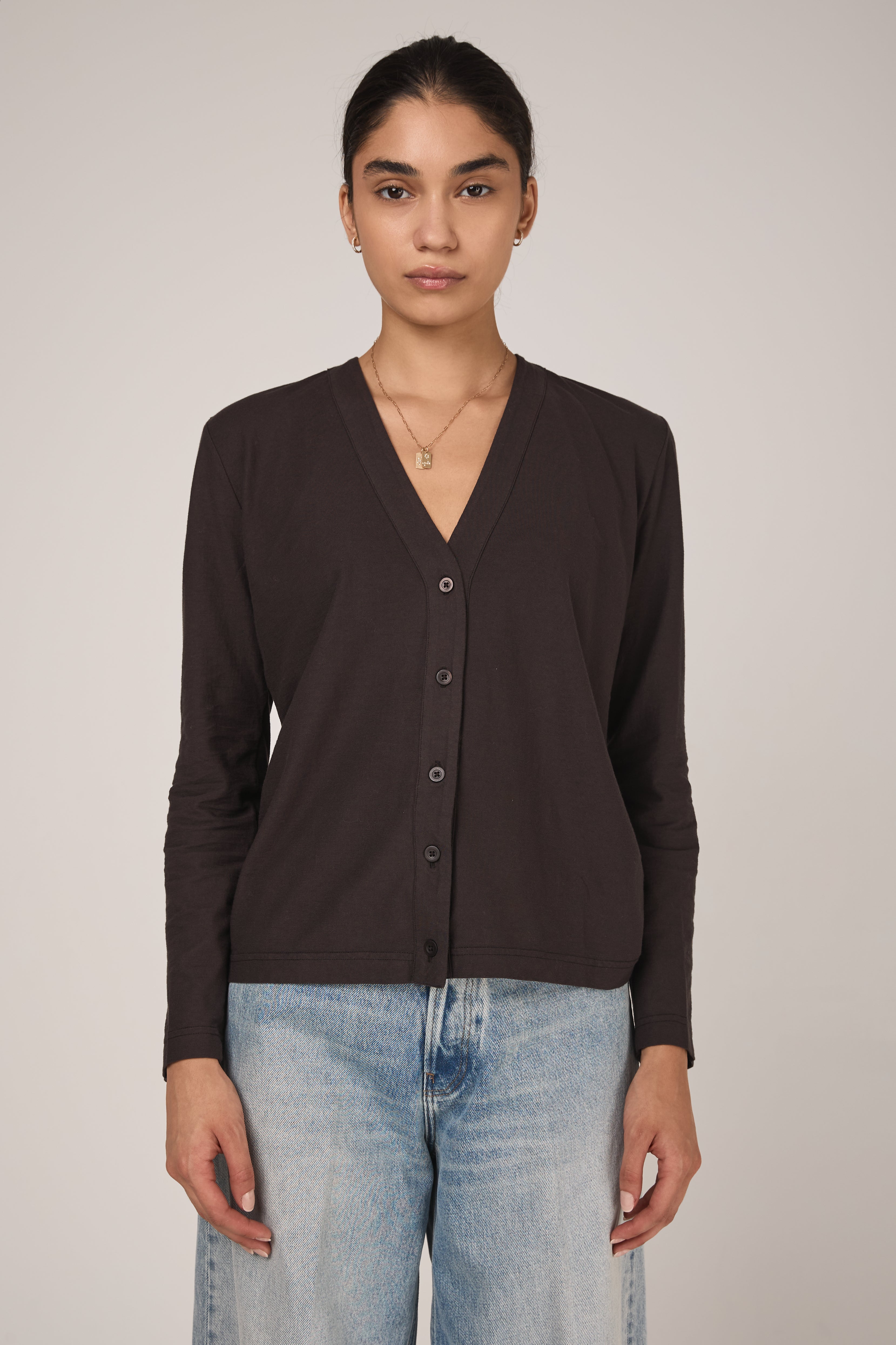Mini Cotton Crepe Cardigan in Koff