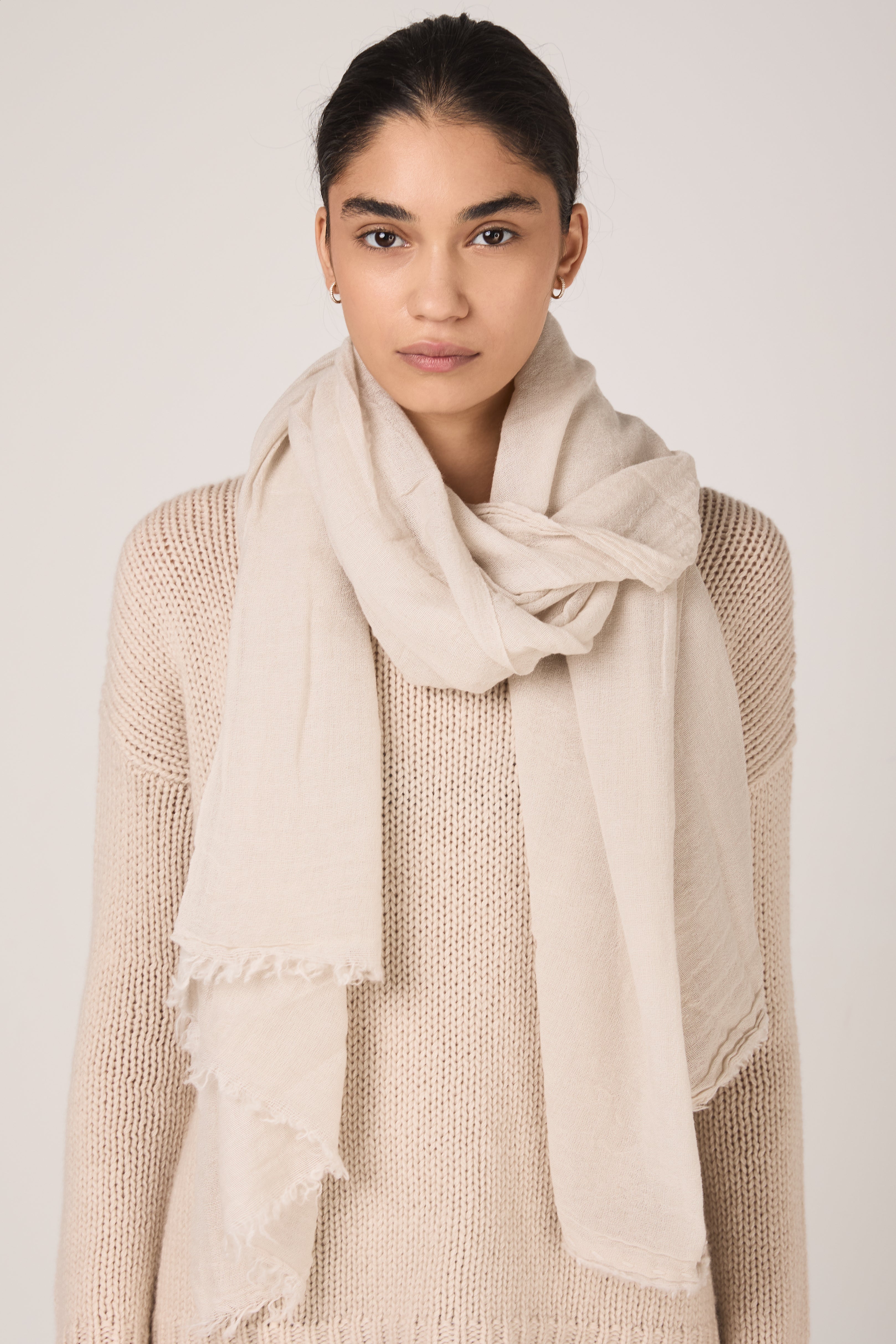 Net Cashmere Scarf in Latte