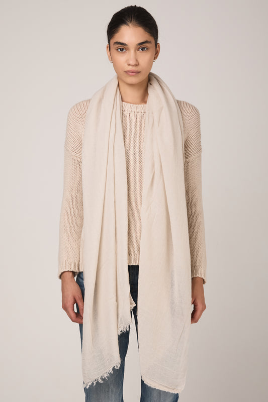 Net Cashmere Scarf in Latte