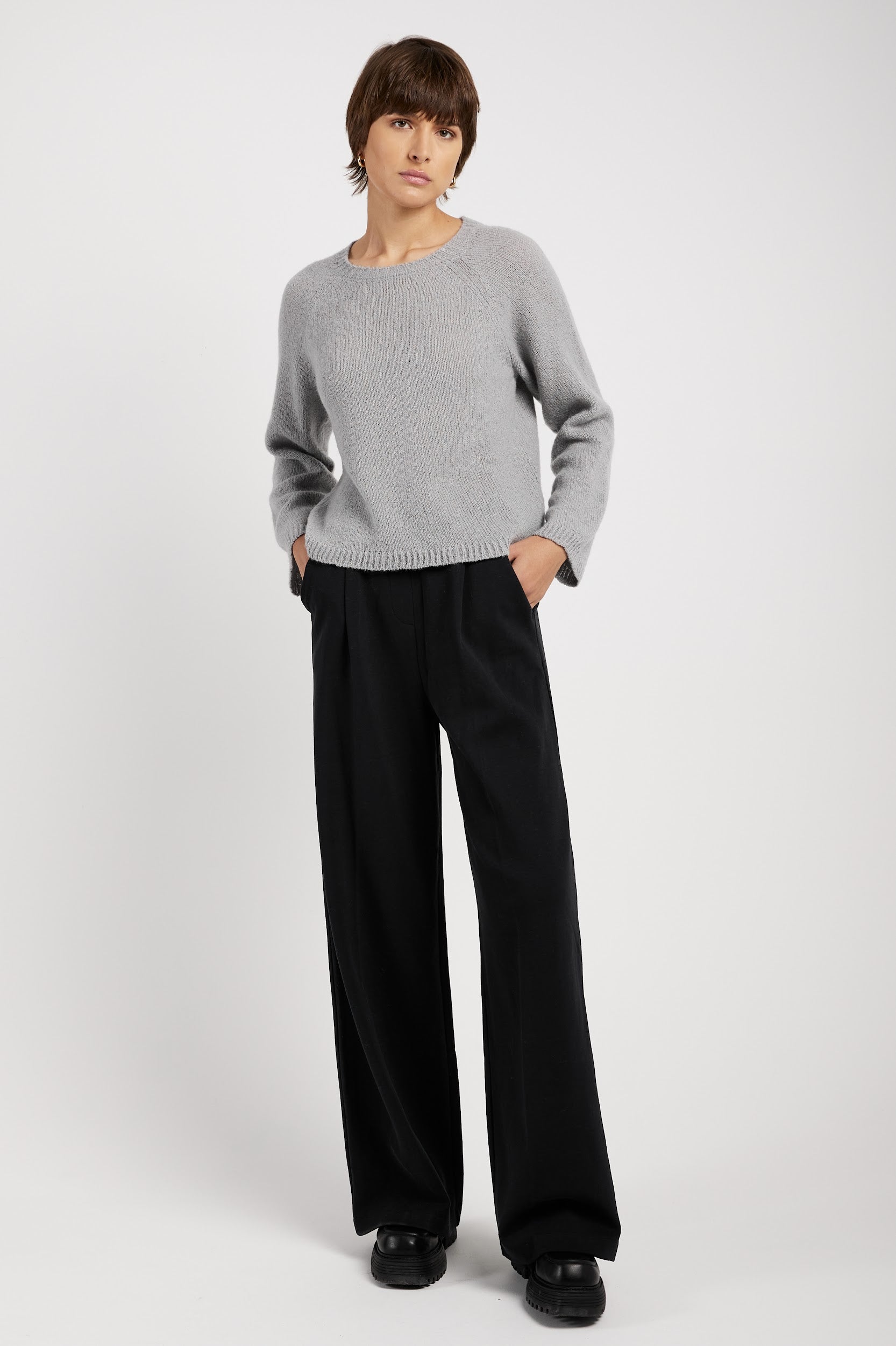 PRIVATE 0204 Bouclé Sweater in Heather Grey