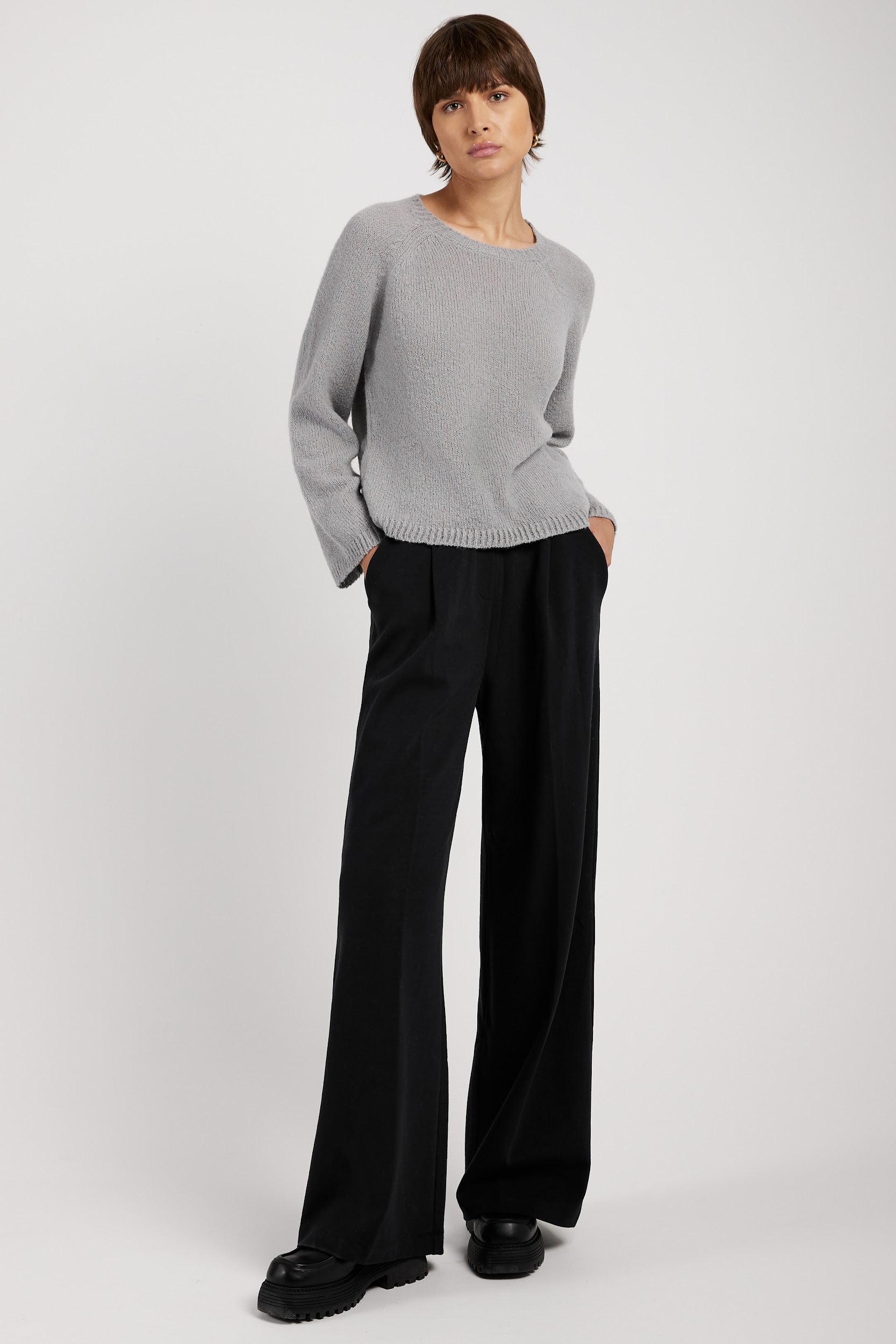 PRIVATE 0204 Bouclé Sweater in Heather Grey