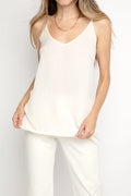 PRIVATE 0204 Silk Camisole Top in Winter White
