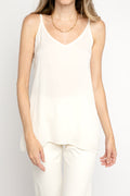 PRIVATE 0204 Silk Camisole Top in Winter White