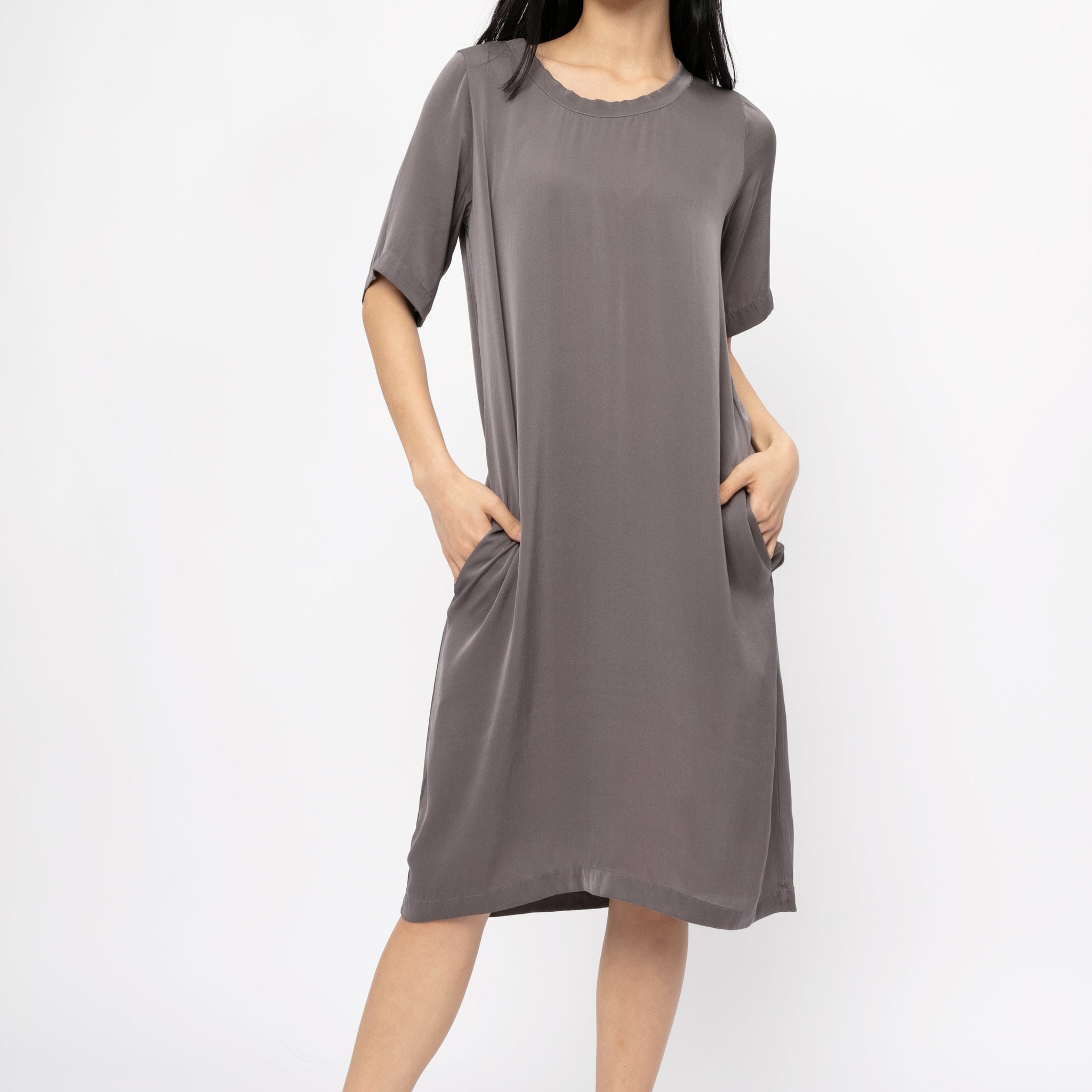 PRIVATE 0204 Silk Dress in Old Café