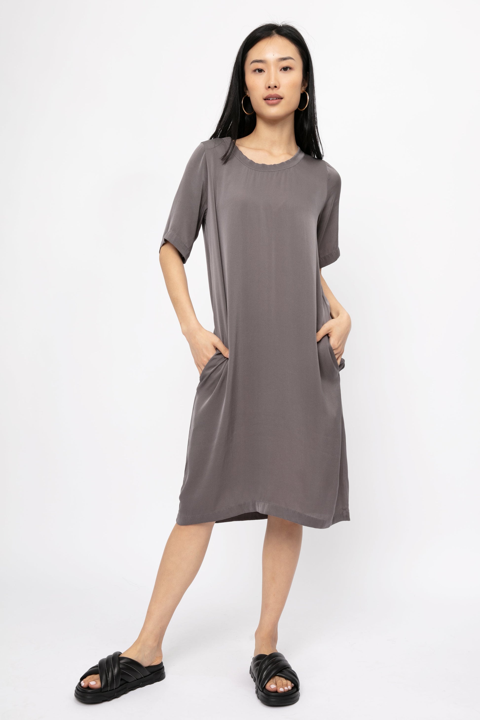 PRIVATE 0204 Silk Dress in Old Café