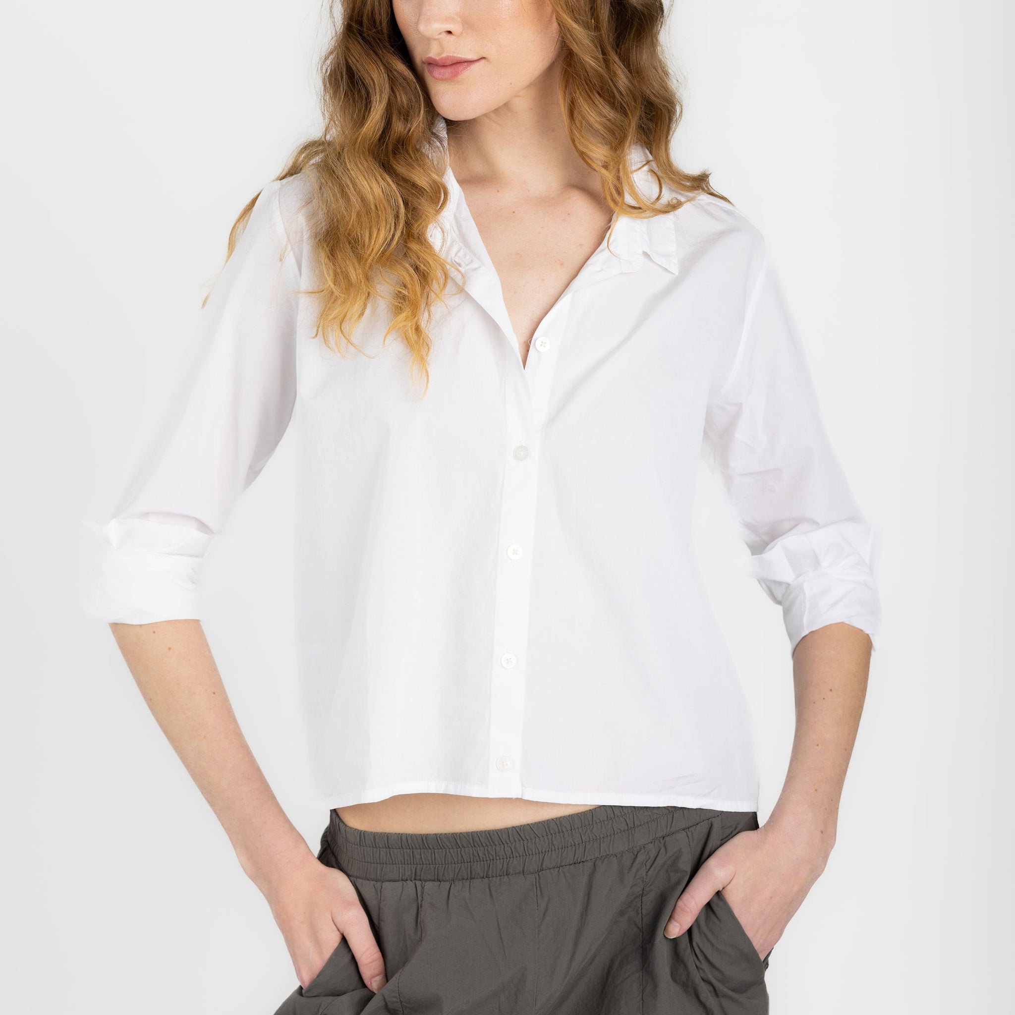 PRIVATE 0204 Ultra Fine Poplin Cotton Shirt in White