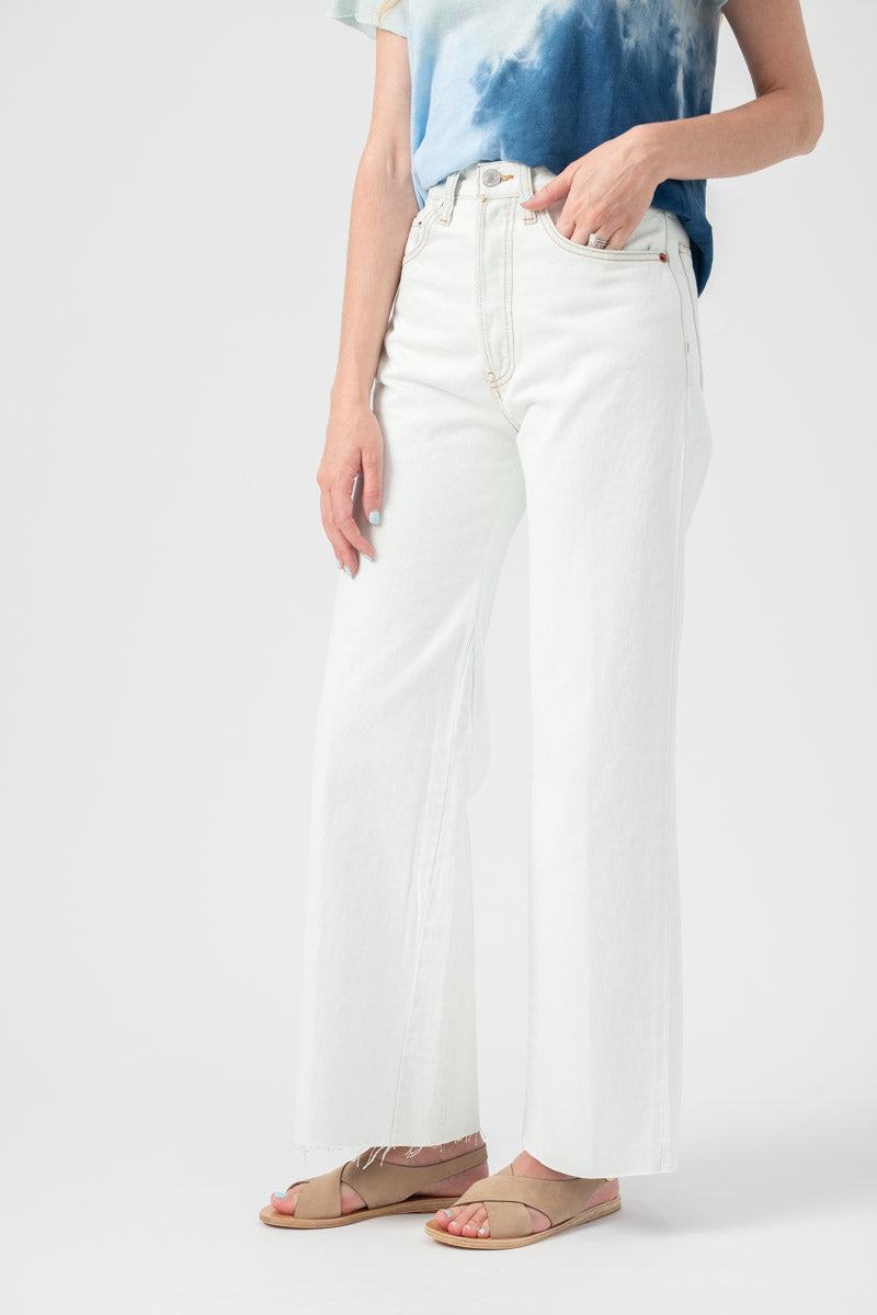 RE/DONE Wide Leg Crop Jean in Bleach Light