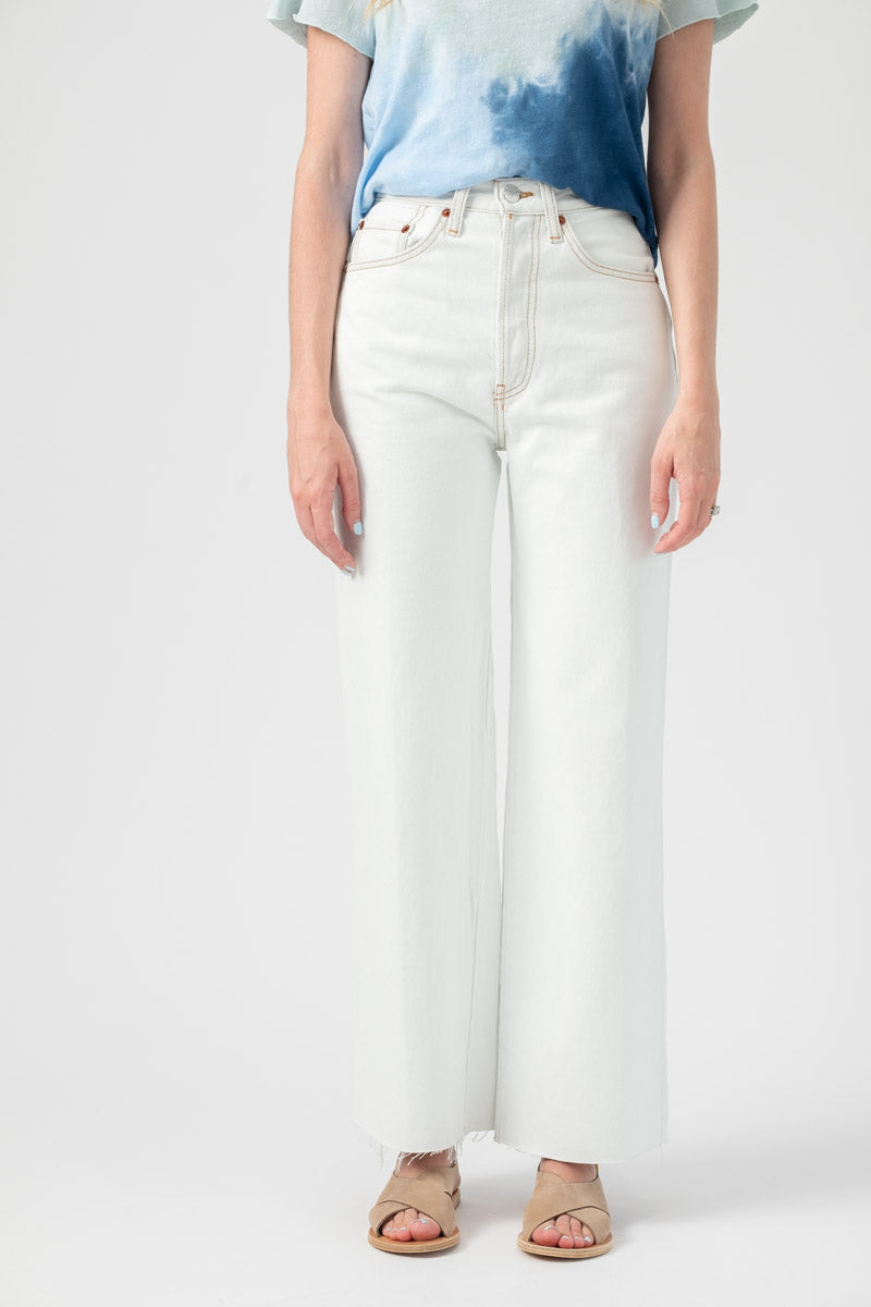 RE/DONE Wide Leg Crop Jean in Bleach Light