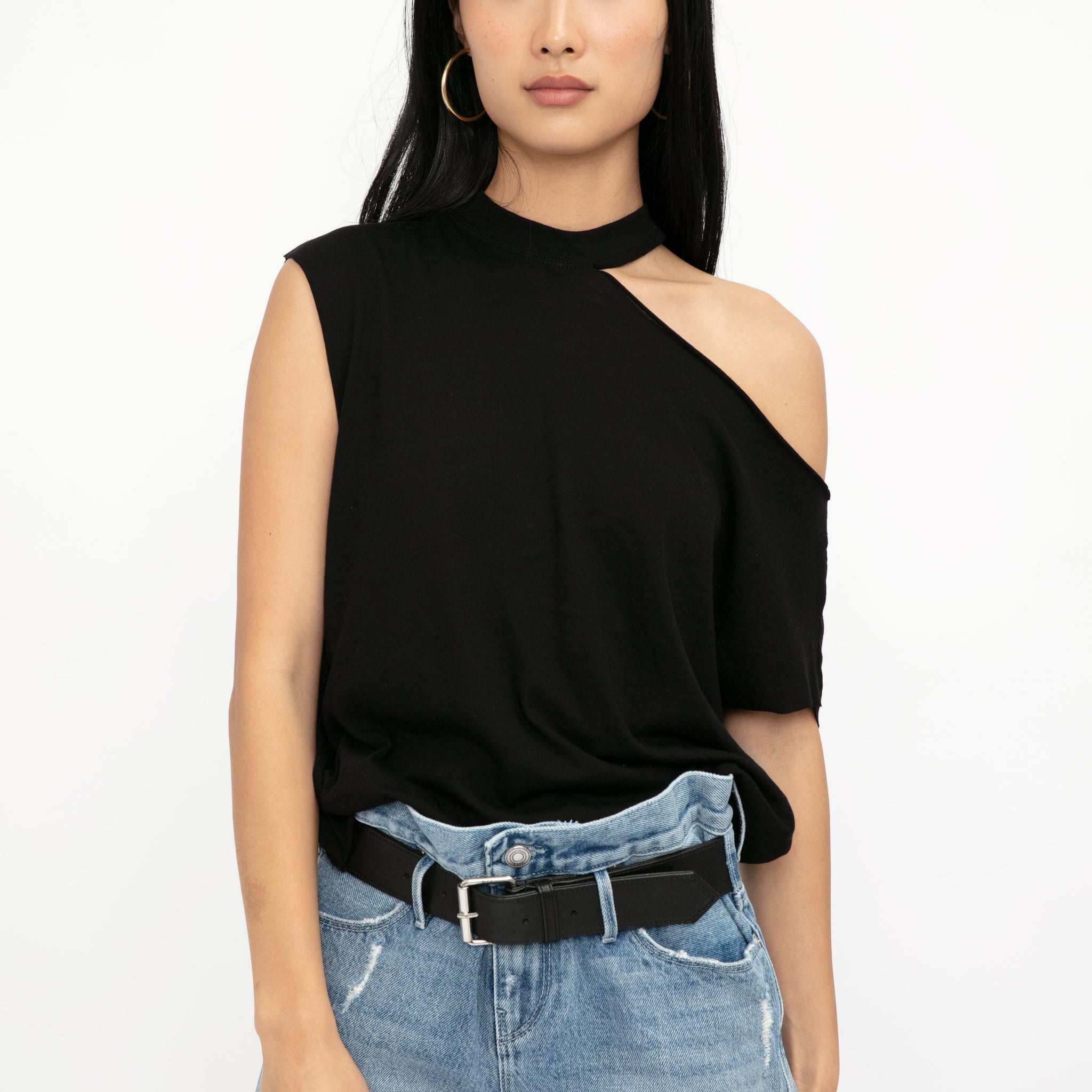 RTA Axel Cotton Cashmere Top in Widow