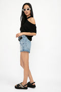 RTA Axel Cotton Cashmere Top in Widow