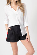 RAG & BONE Jess Pinstripe Short in Navy