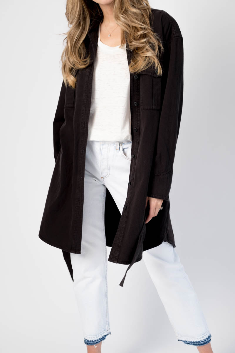 RAG & BONE Full Placket Shirt Dress in Black
