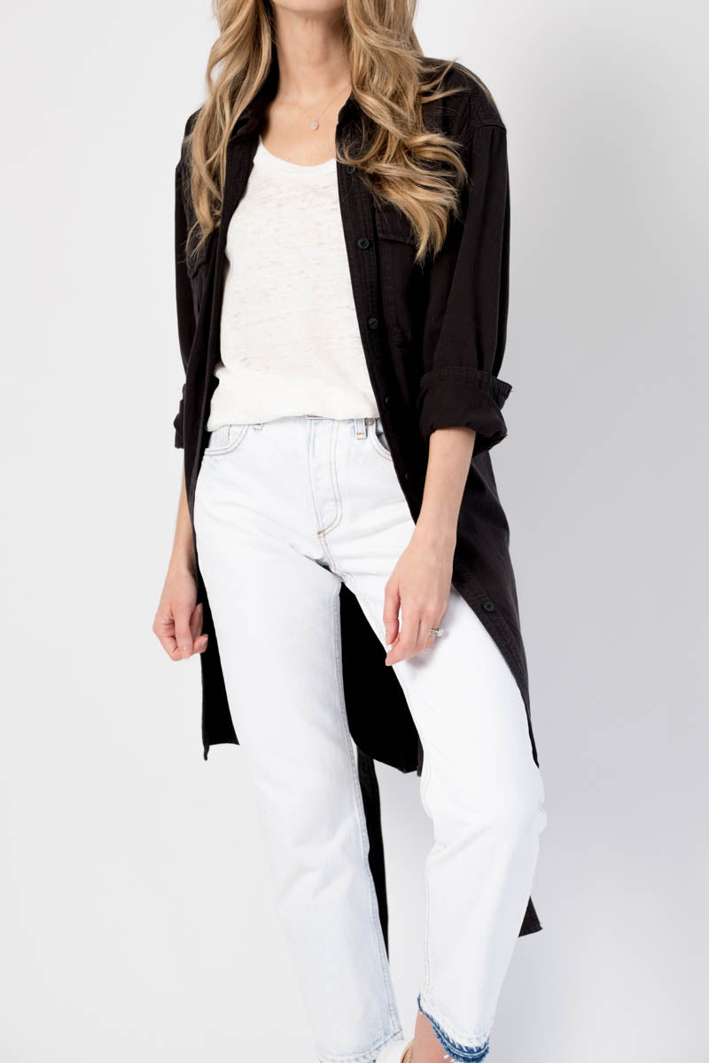 RAG & BONE Full Placket Shirt Dress in Black