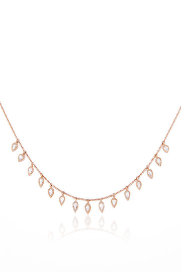 L.A. STEIN Diamond Drops Necklace in Rose Gold